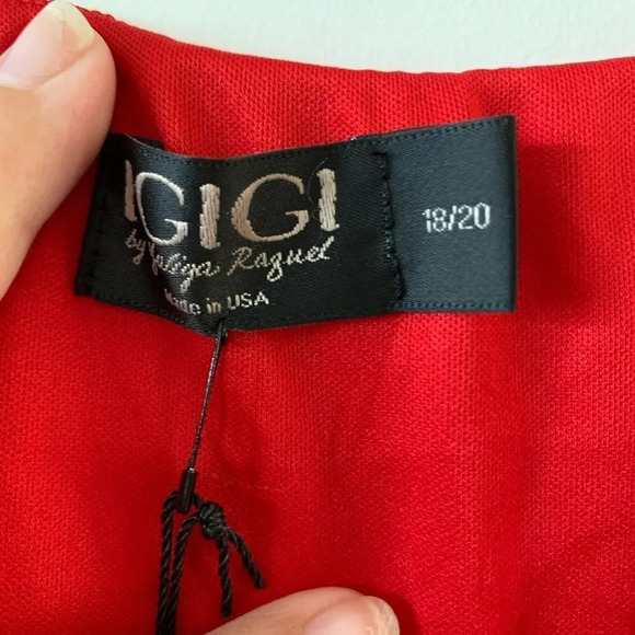 IGIGI Red Short Sleeve Flirty Dress Lace Women’s Size 18/20 Plus Curvy Girly New - Picture 8 of 9